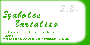 szabolcs bartalits business card